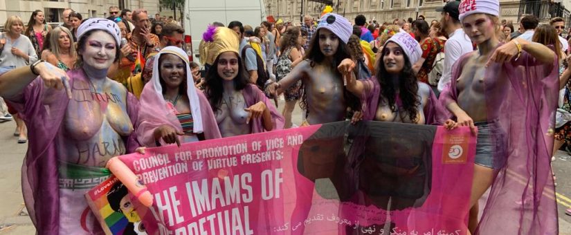CEMB marches at Pride in London 2019 as topless Imams of Perpetual Indulgence